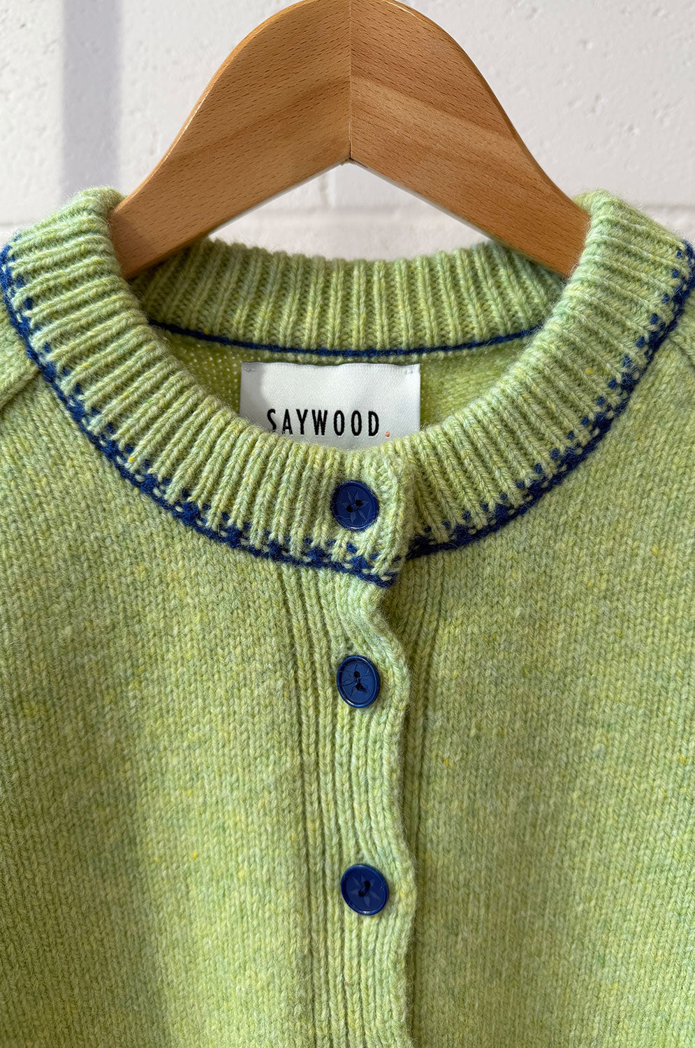 Cecilia Cardigan, Lime Lambswool & Cashmere