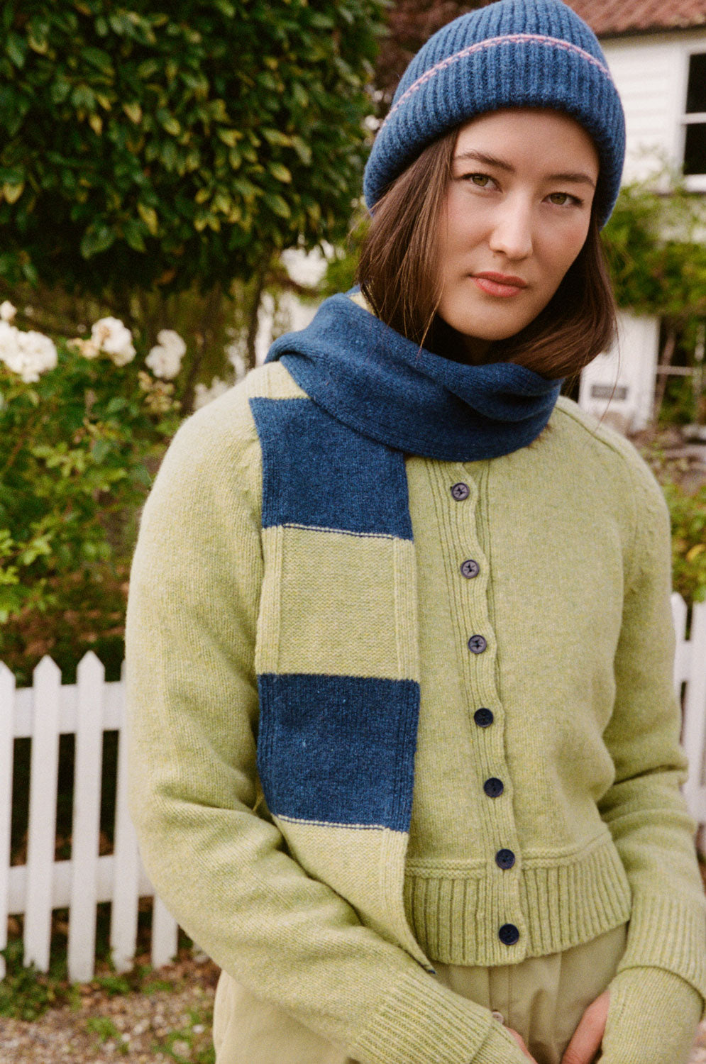 Cecilia Cardigan, Lime Lambswool & Cashmere
