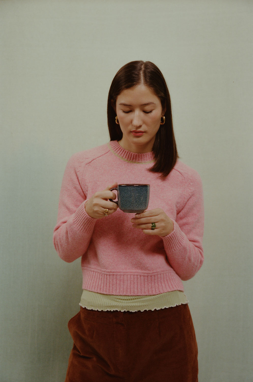 Rosalind Sweater, Pink Lambswool & Cashmere