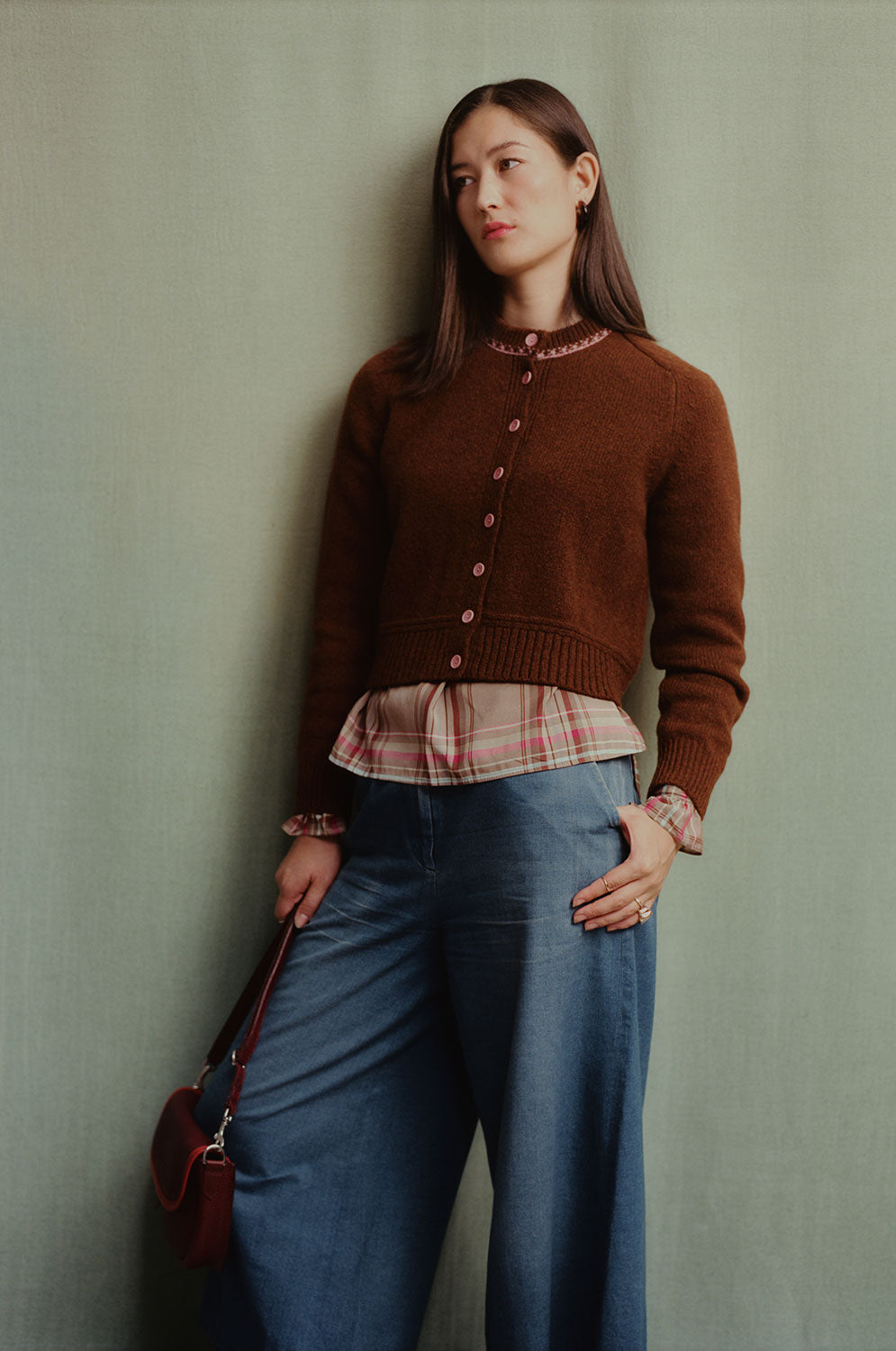 Cecilia Cardigan, Rust Lambswool & Cashmere