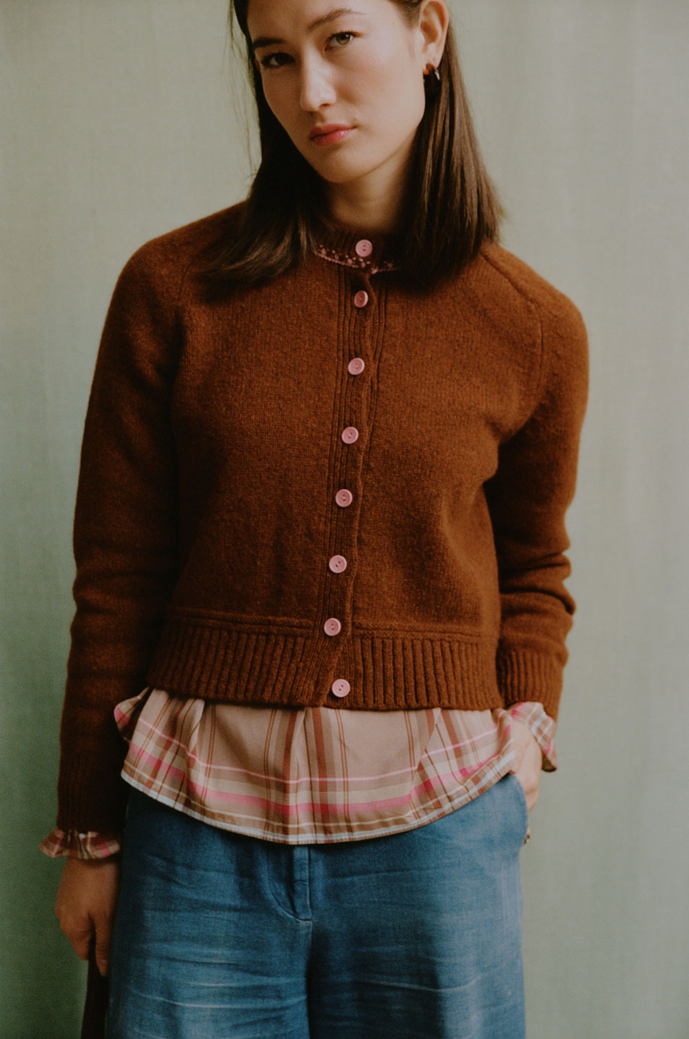 Cecilia Cardigan, Rust Lambswool & Cashmere