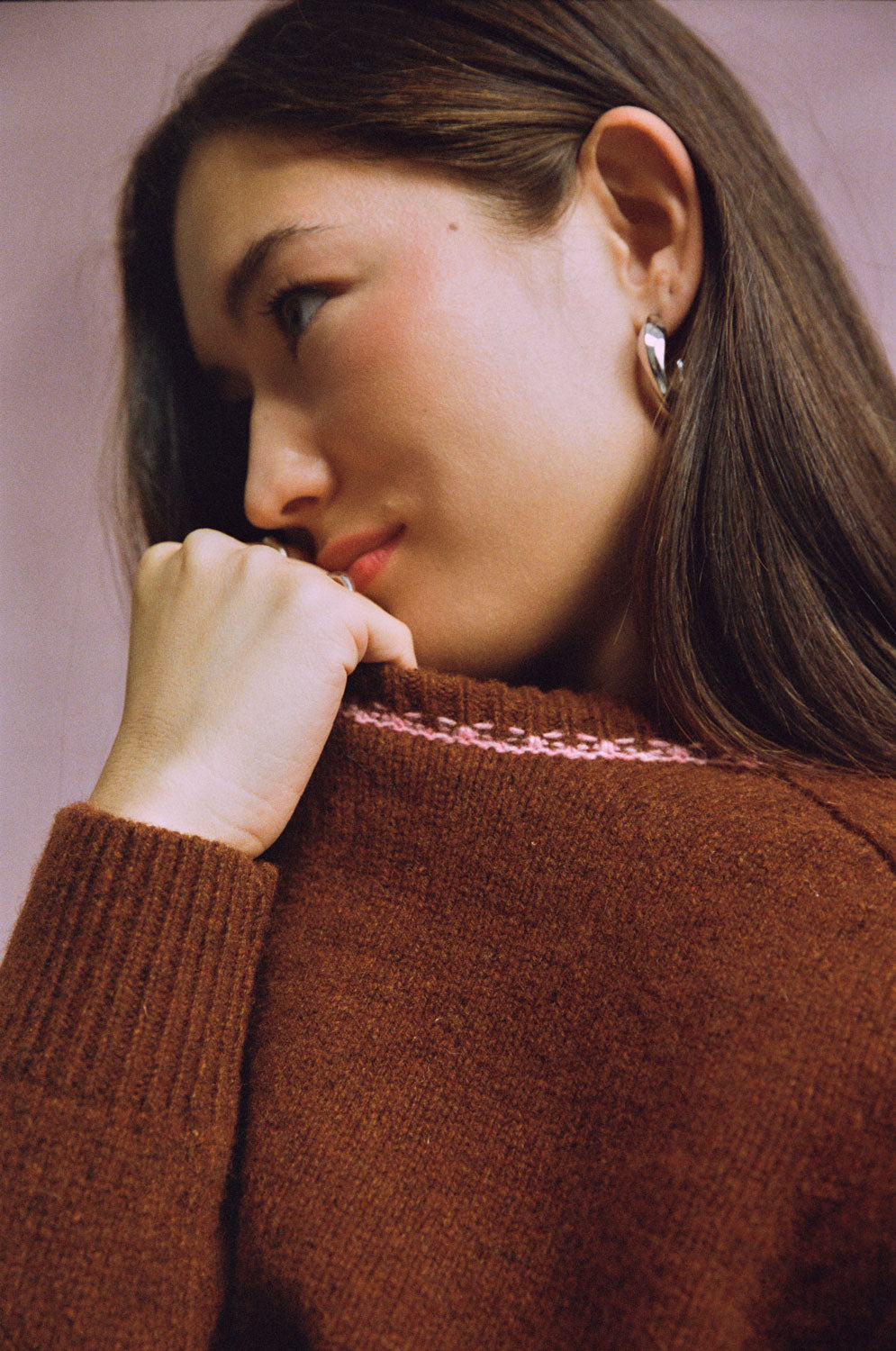 Rosalind Sweater, Rust Lambswool & Cashmere