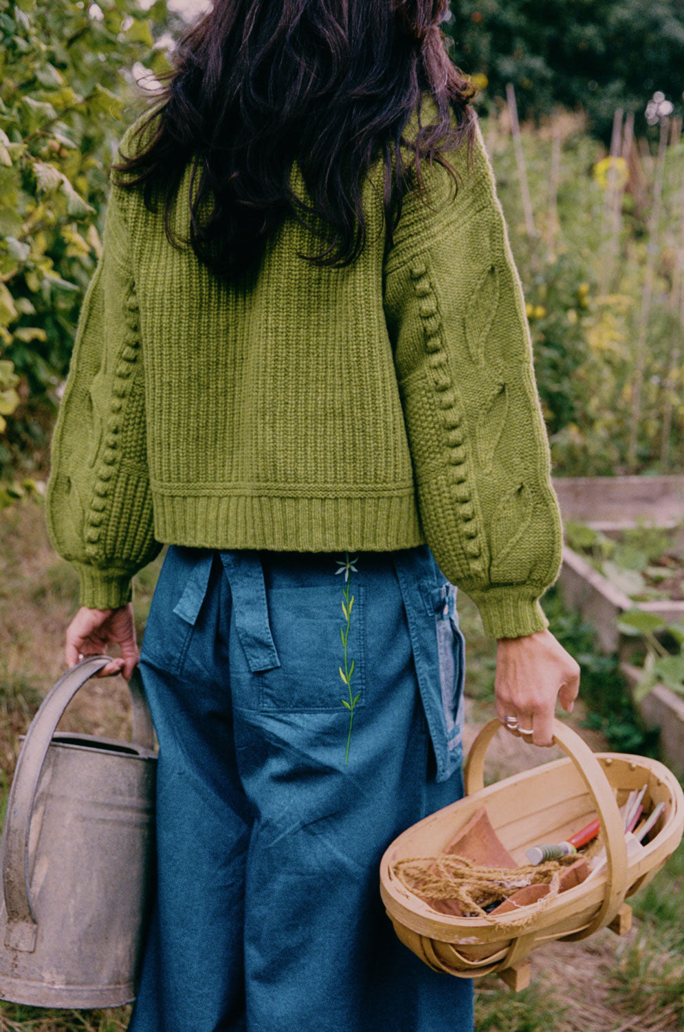 Adams Knitted Fishermans Rib Sweater, Dewy Moss Green