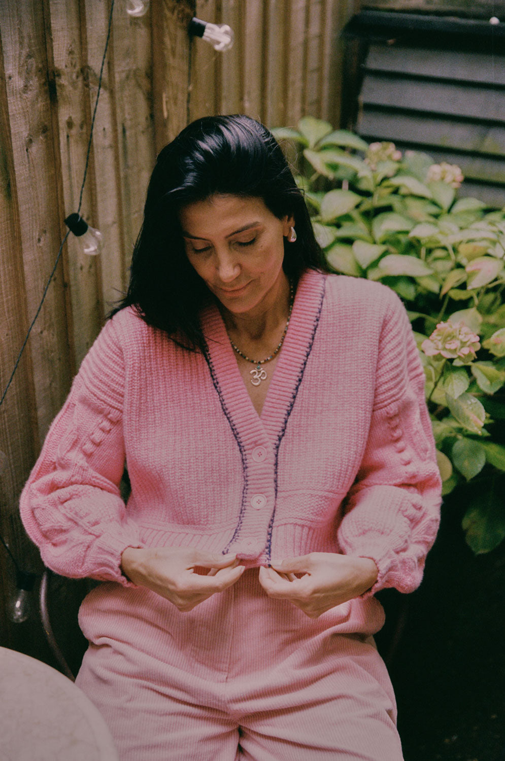 Frida Chunky Knit Cardigan, Pink