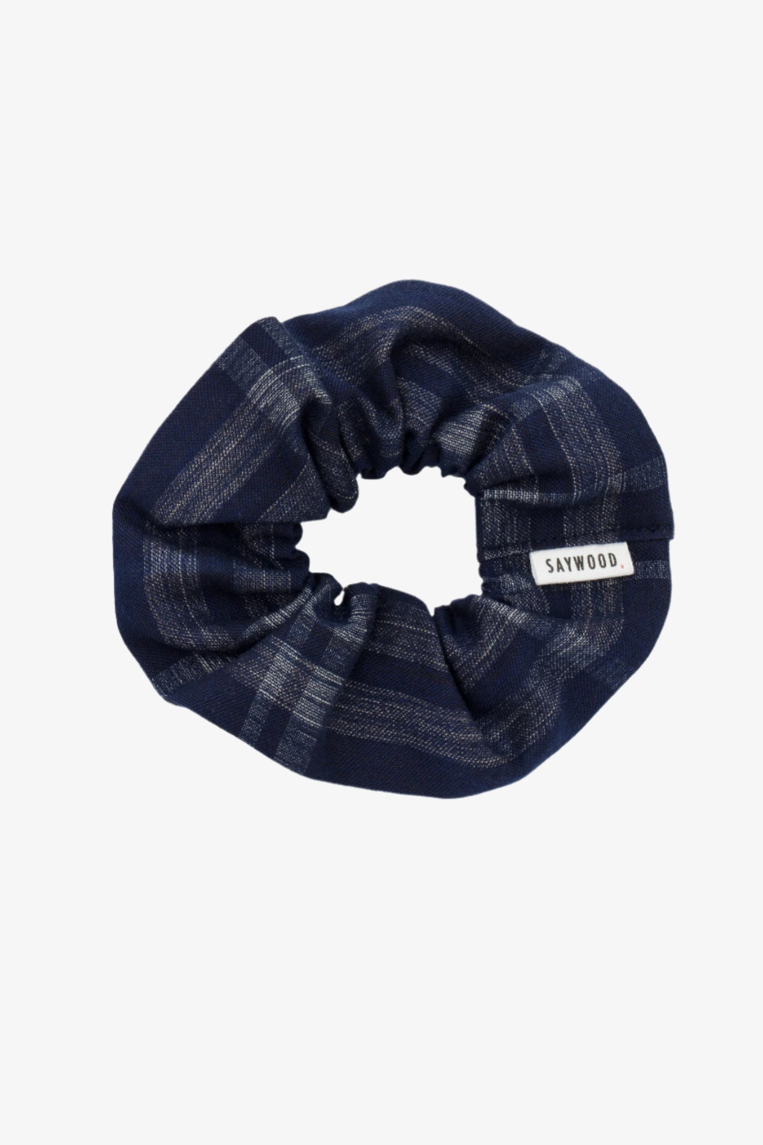 Scrunchie Zero Waste, Navy Check Deadstock Cotton