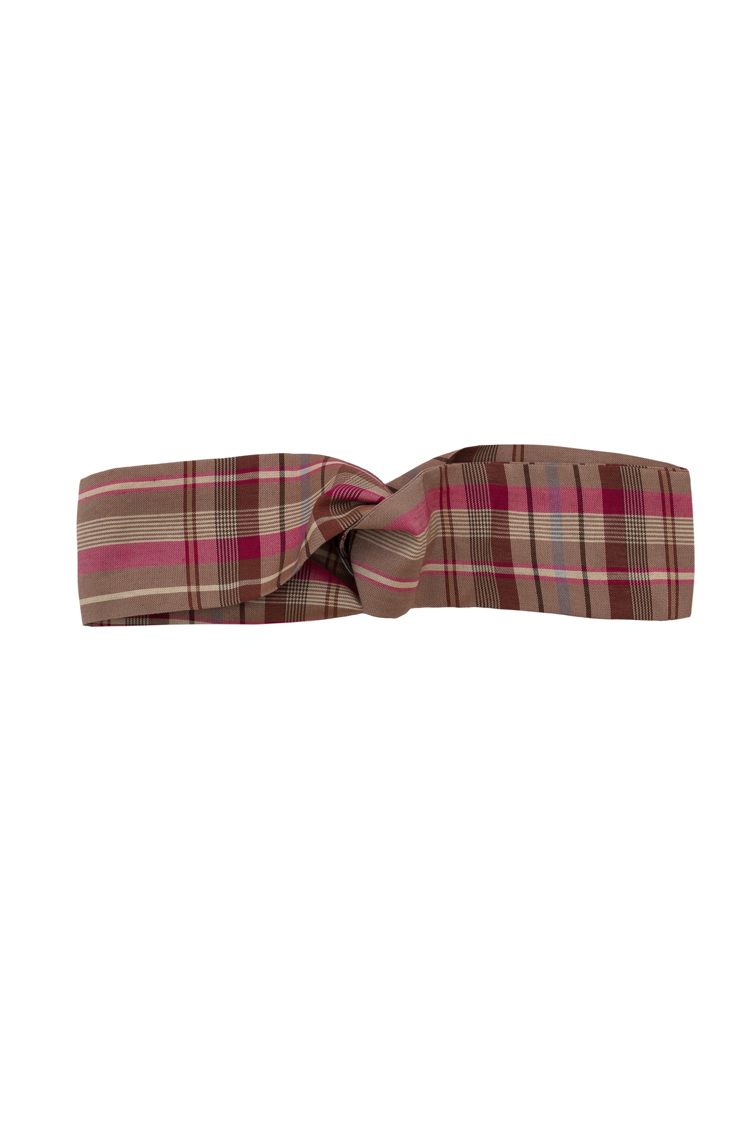 Thandi Twisted Headband, Zero Waste, Pink Check Deadstock Cloth