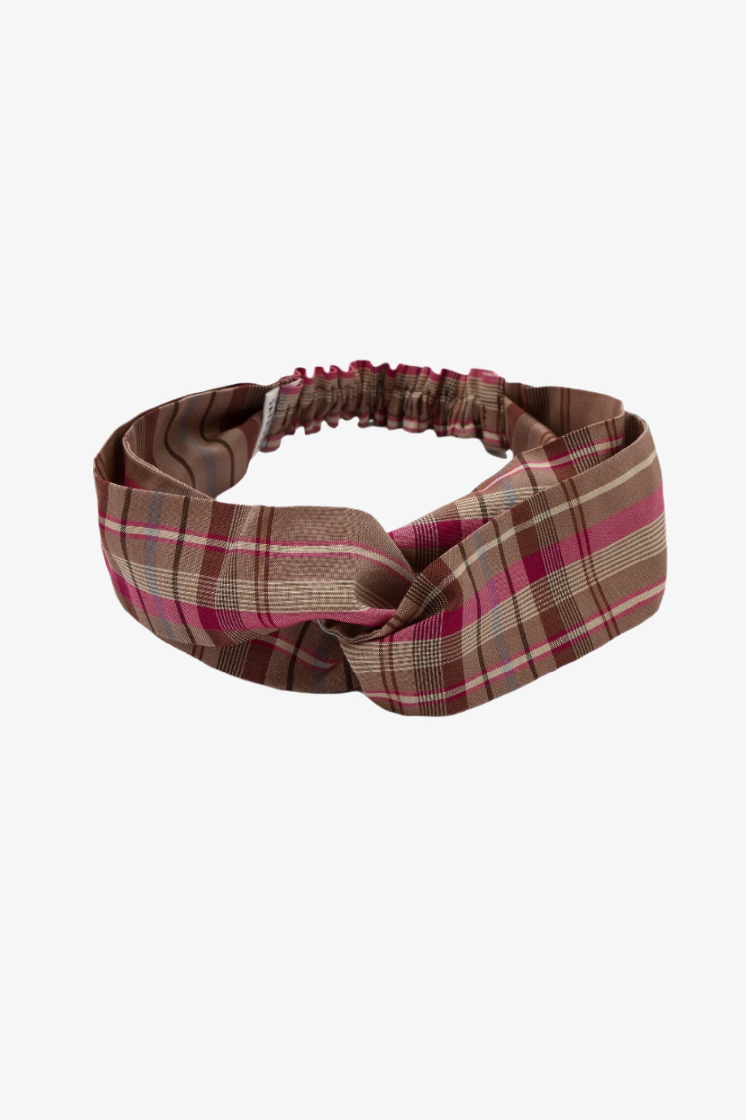 Thandi Twisted Headband, Zero Waste, Pink Check Deadstock Cloth